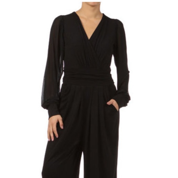 SALE !!! Black Wide Leg Palazzo Jumpsuit - Picture 6 of 6